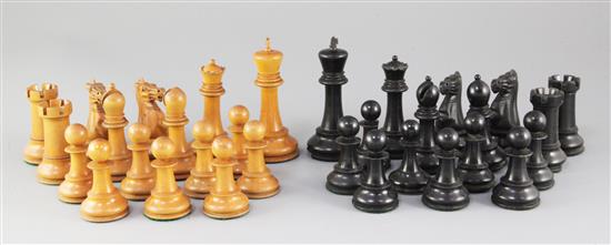 A Jaques & Son Staunton chess set, 9.25in.